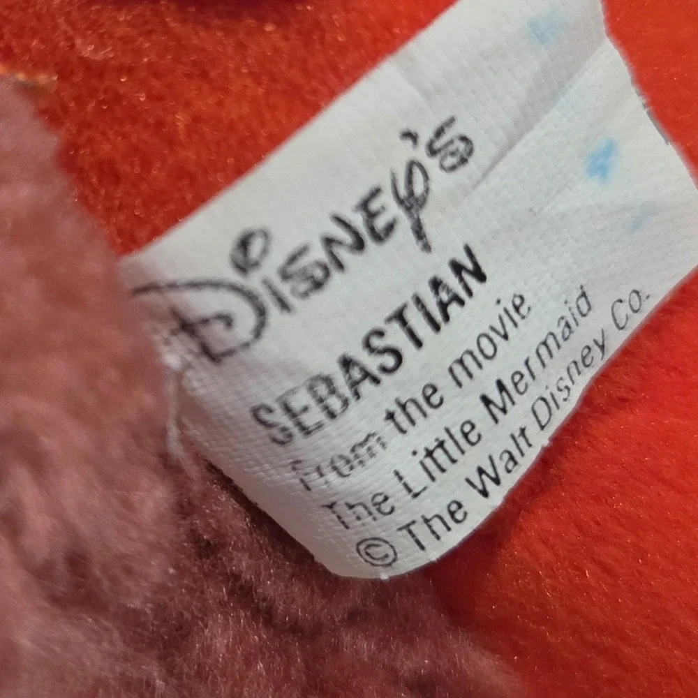 Disney The Little Mermaid Sebastian Crab Plush Vintage Red Stuffed Animal Toy